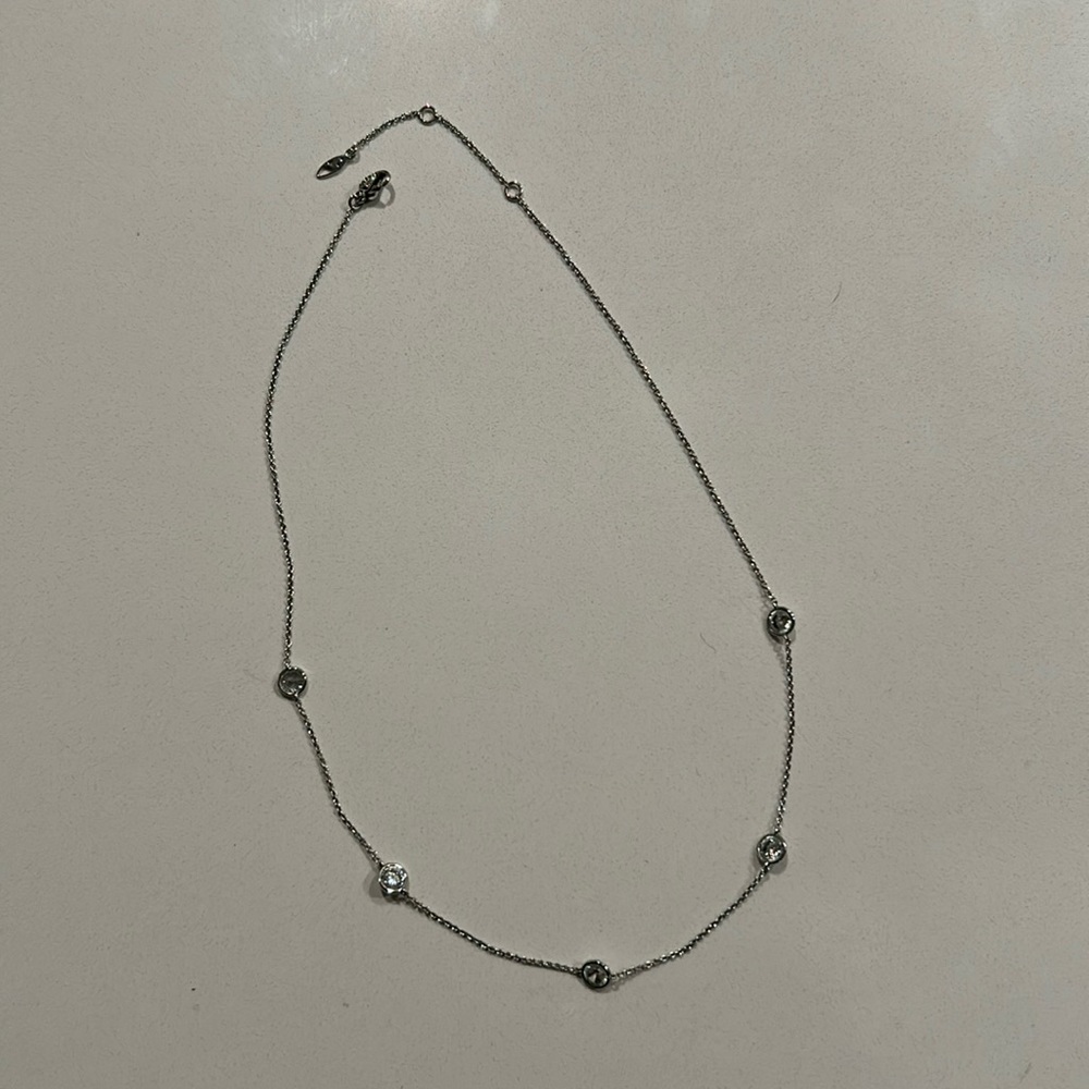5 Diamond Silver Necklace